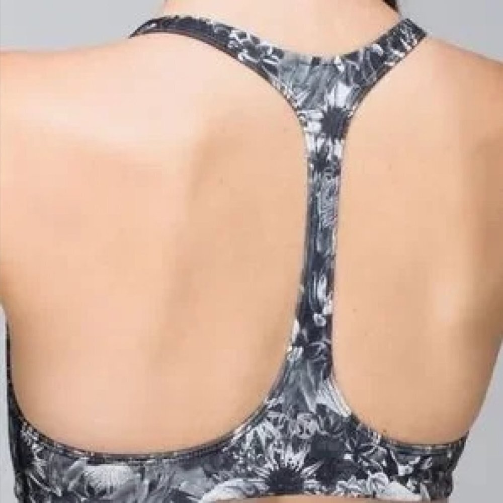 LULULEMON Arise Yoga Bra Flowabunga Floral Racerback Deep V Bralette 10 - Picture 2 of 4